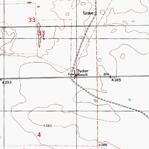 Topographic Map of Tucker Ranch, NM