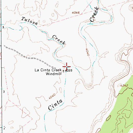 Topographic Map of Tulosa Creek, NM