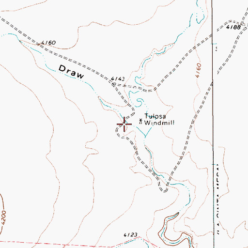 Topographic Map of Tulosa Draw, NM