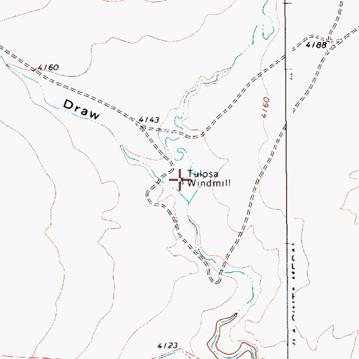 Topographic Map of Tulosa Windmill, NM