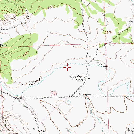 Topographic Map of Tunnel Ditch, NM