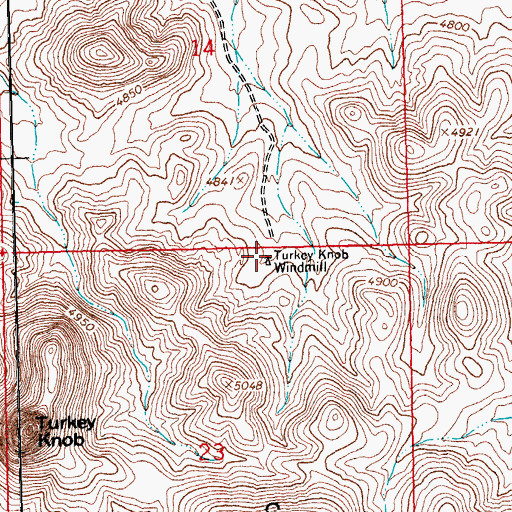 Topographic Map of Turkey Knob Windmill, NM