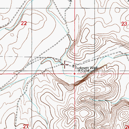 Topographic Map of Turknett Well, NM