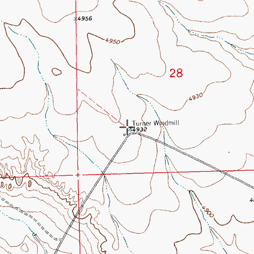 Topographic Map of Turner Windmill, NM