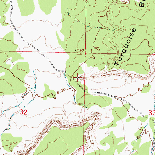 Topographic Map of Turquoise Butte, NM