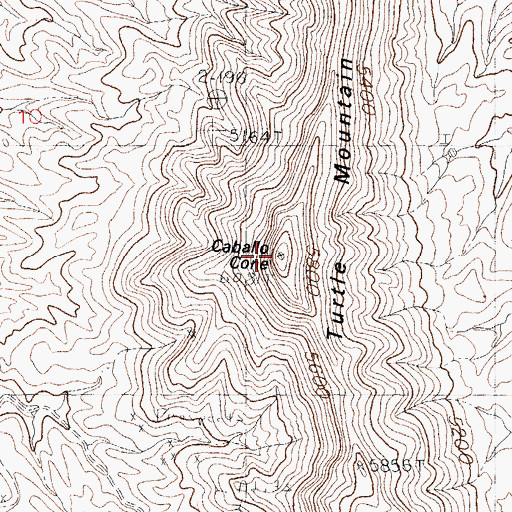 Topographic Map of Turtle Mountain, NM