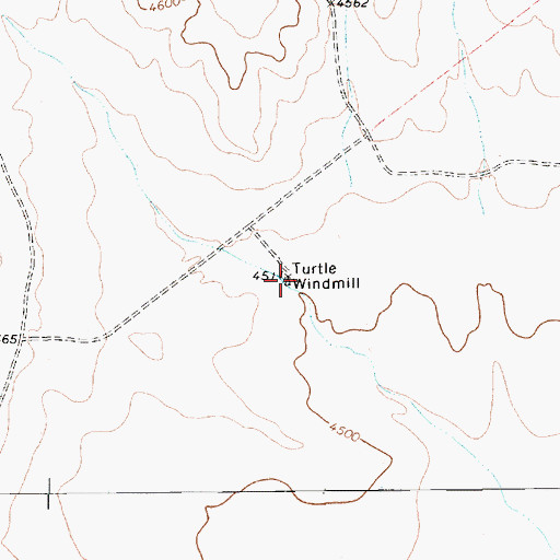 Topographic Map of Turtle Windmill, NM