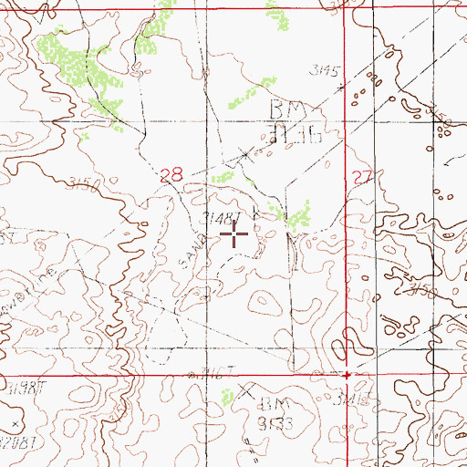 Topographic Map of Tut Wells, NM