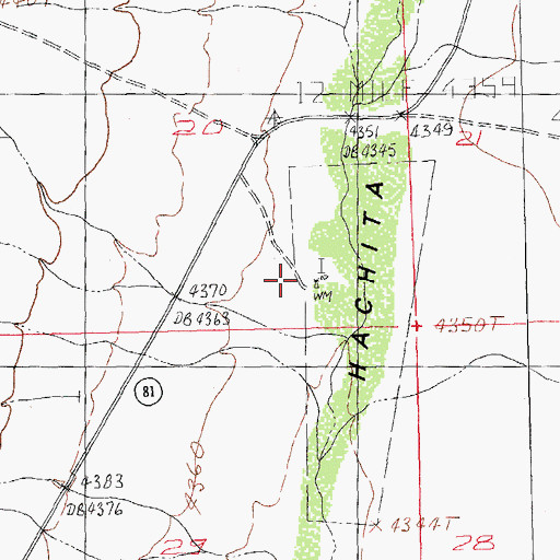 Topographic Map of Twelvemile Wells, NM