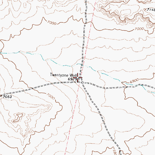 Topographic Map of Twentyone Well, NM