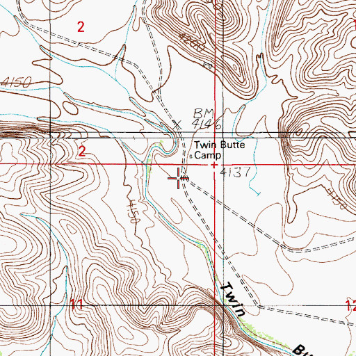 Topographic Map of Twin Butte Camp, NM