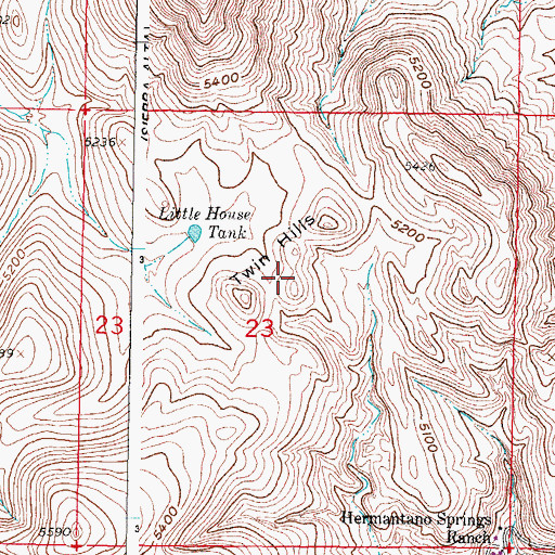 Topographic Map of Twin Hills, NM