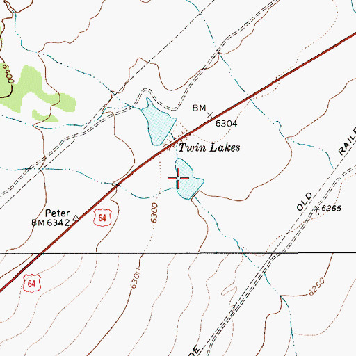 Topographic Map of Twin Lakes, NM