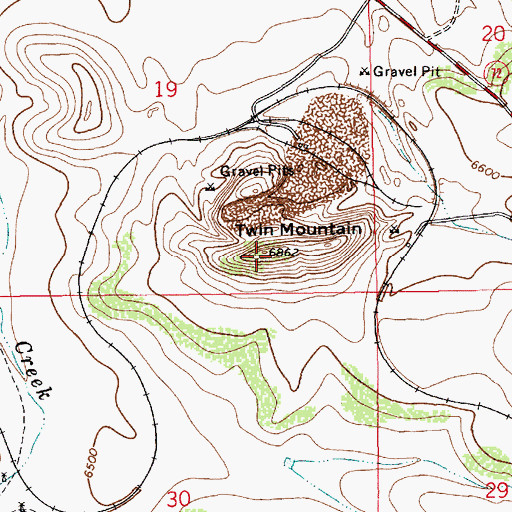 Topographic Map of Twin Mountain, NM