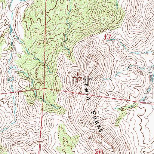Topographic Map of Twin Peaks, NM