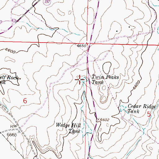 Topographic Map of Twin Peaks Tank, NM