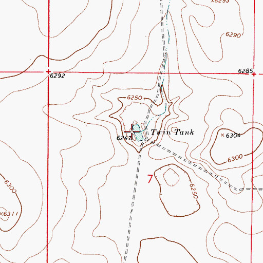 Topographic Map of Twin Tank, NM