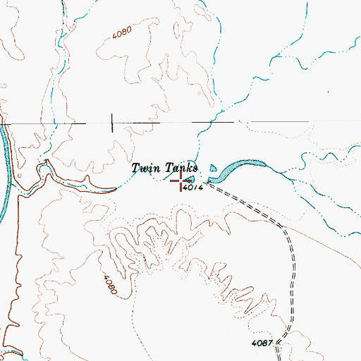 Topographic Map of Twin Tanks, NM