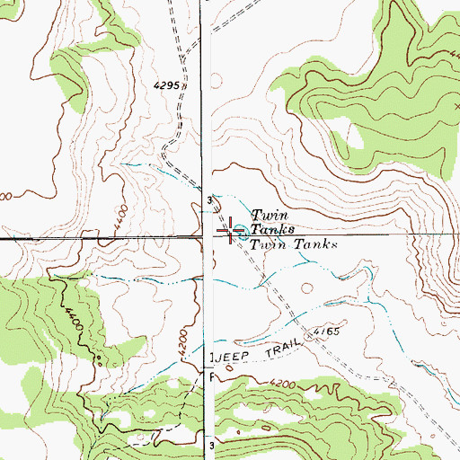 Topographic Map of Twin Tanks, NM