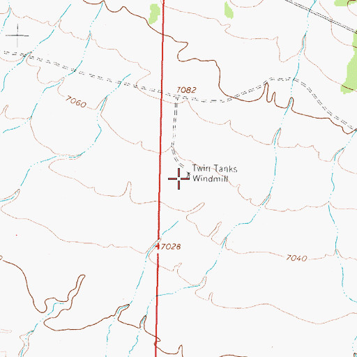 Topographic Map of Twin Tanks Windmill, NM
