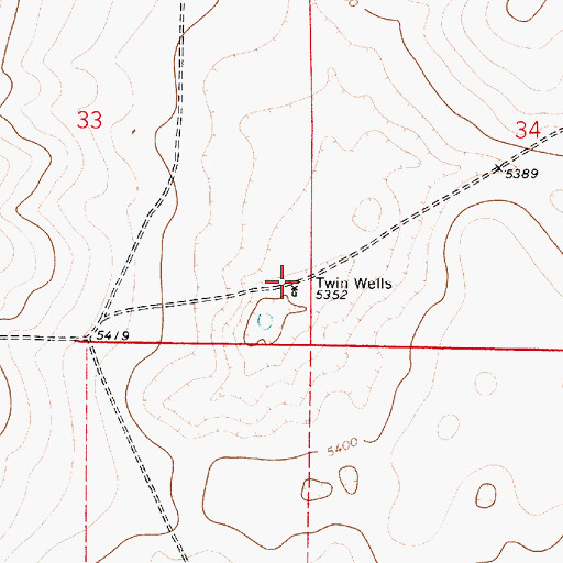 Topographic Map of Twin Wells, NM