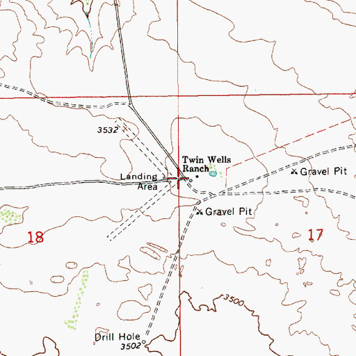 Topographic Map of Twin Wells Ranch, NM