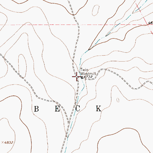 Topographic Map of Twin Windmill, NM