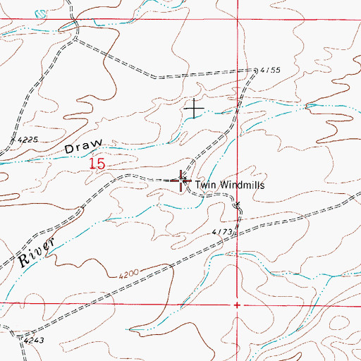 Topographic Map of Twin Windmills, NM