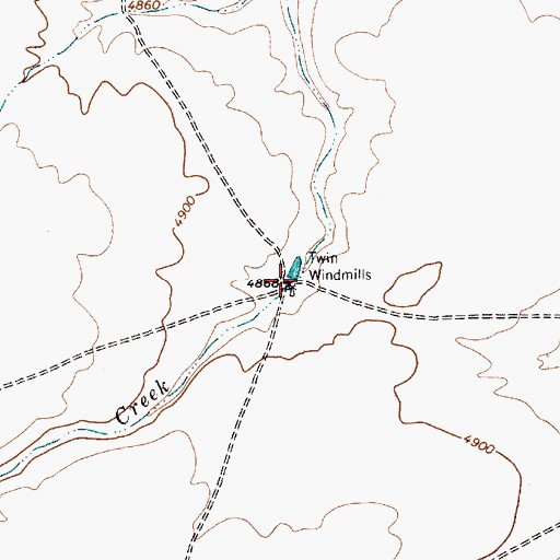 Topographic Map of Twin Windmills, NM