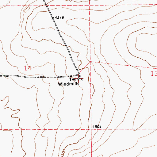 Topographic Map of Twin Windmills, NM