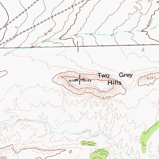 Topographic Map of Two Grey Hills, NM