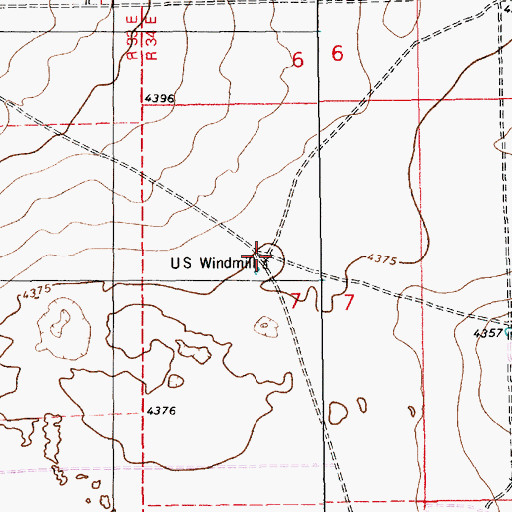 Topographic Map of United States Windmill, NM