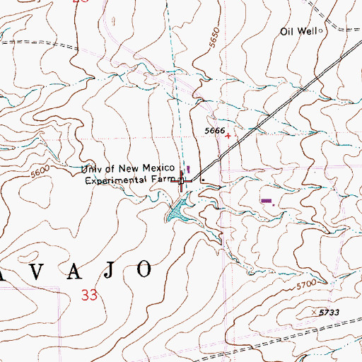 Topographic Map of University of New Mexico Experimental Farm, NM