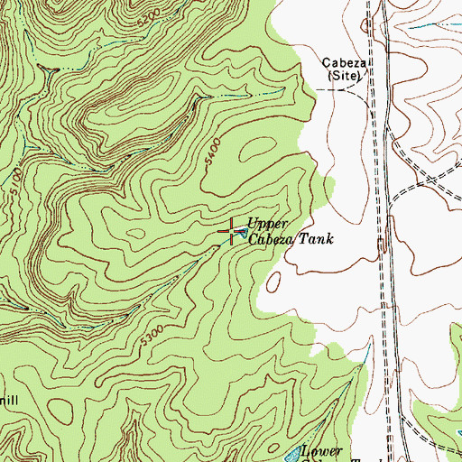 Topographic Map of Upper Cabeza Tank, NM