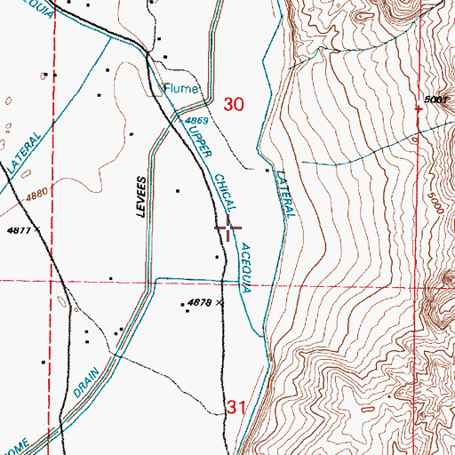 Topographic Map of Upper Chical Acequia, NM
