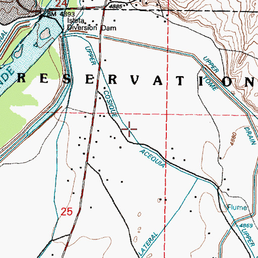 Topographic Map of Upper Cosique Acequia, NM