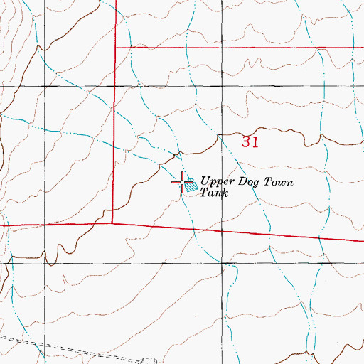 Topographic Map of Upper Dog Town Tank, NM