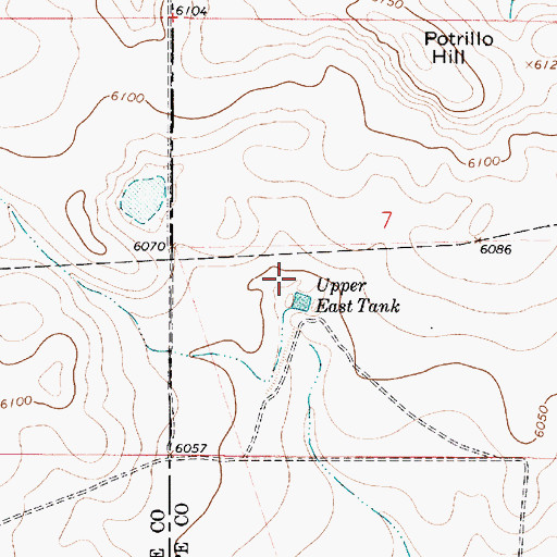 Topographic Map of Upper East Tank, NM