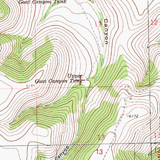 Topographic Map of Upper Goat Canyon Tank, NM