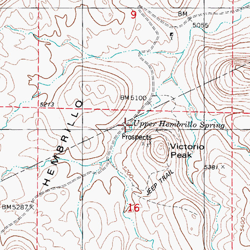 Topographic Map of Upper Hembrillo Spring, NM