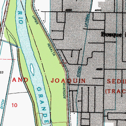 Topographic Map of Upper Peralta Riverside Drain, NM