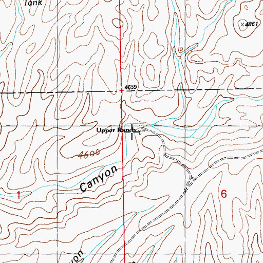 Topographic Map of Upper Ranch, NM
