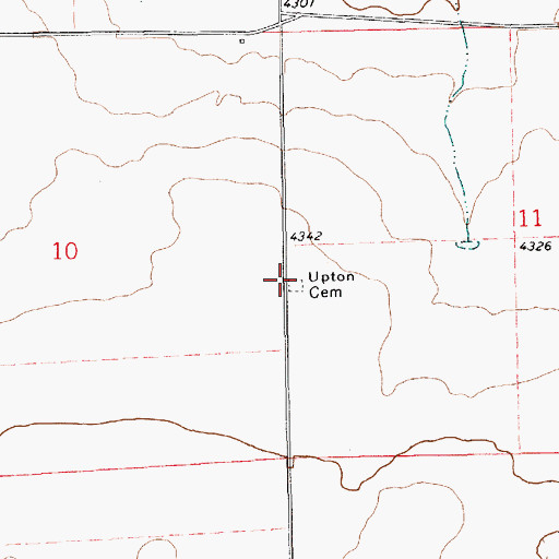 Topographic Map of Upton Cemetery, NM