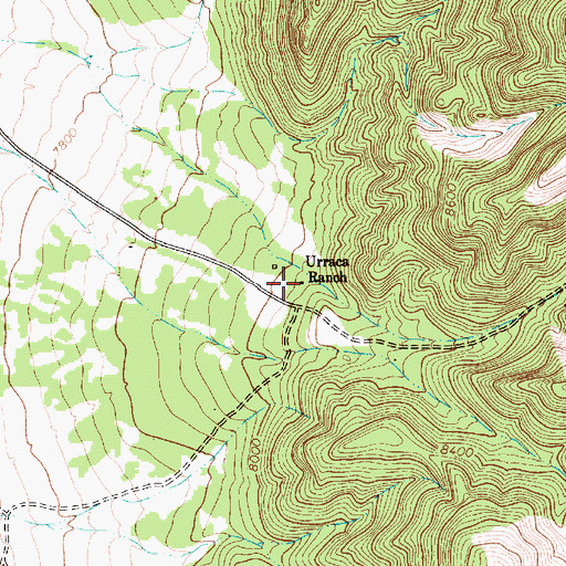 Topographic Map of Urraca Ranch, NM