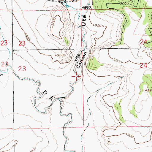 Topographic Map of Ute Canyon, NM