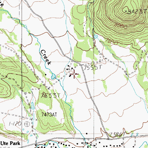 Topographic Map of Ute Creek Ranch, NM