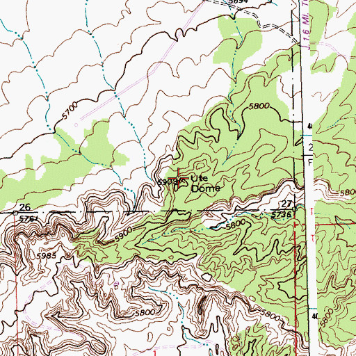 Topographic Map of Ute Dome, NM