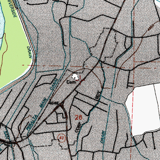Topographic Map of Valencia Church, NM