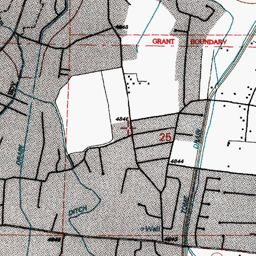Topographic Map of Valencia Elementary School, NM