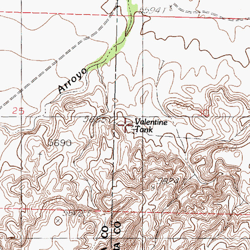 Topographic Map of Valentine Tank, NM
